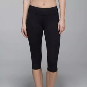Lululemon Clip In Crop Black Leggings Size 4
